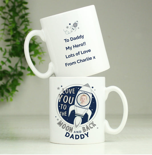 Personalised Moon & Back Photo Upload Mug