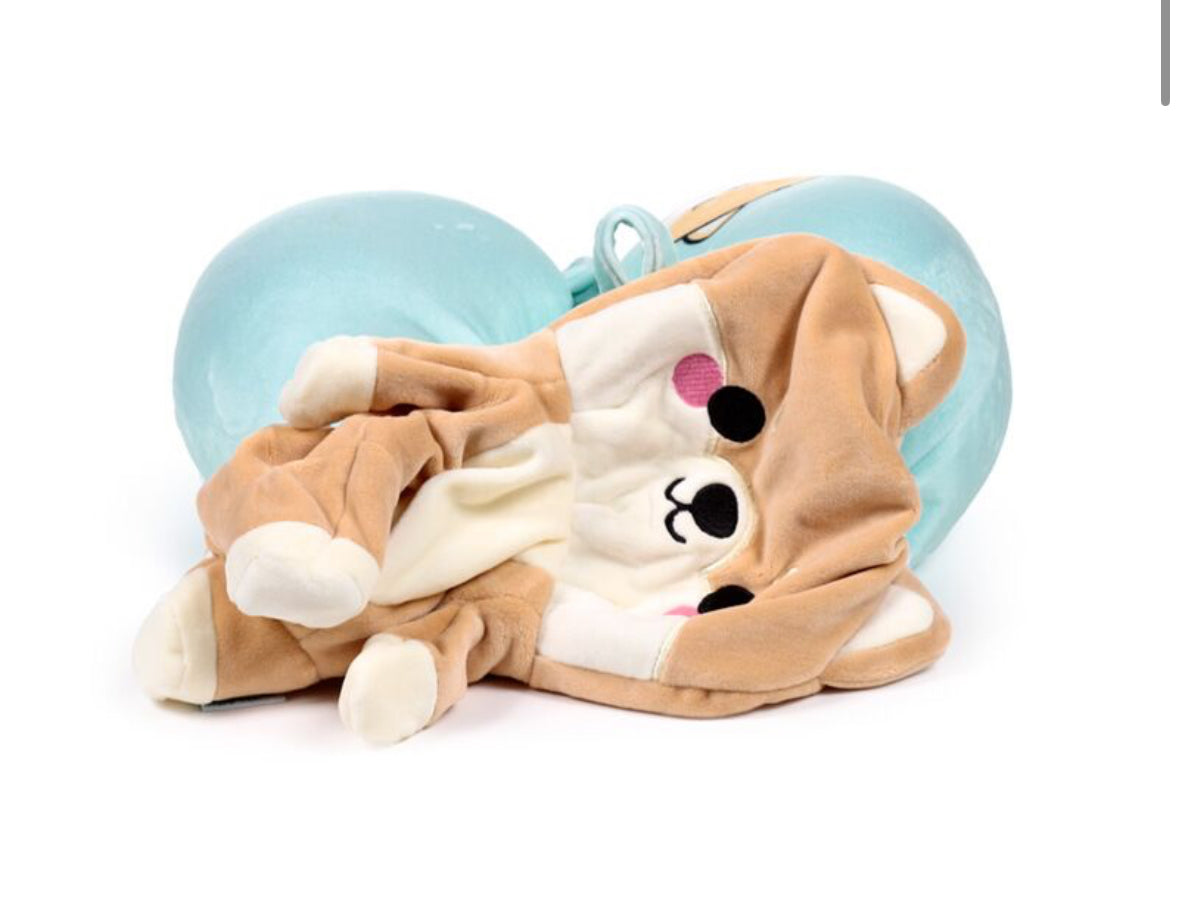 2-in-1 Swapseazzz Travel Pillow and Plush Toy - Adoramals Shuggs the Shiba Inu