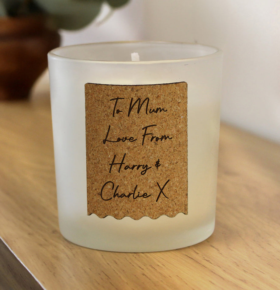 Personalised Cork Label Candle Jar