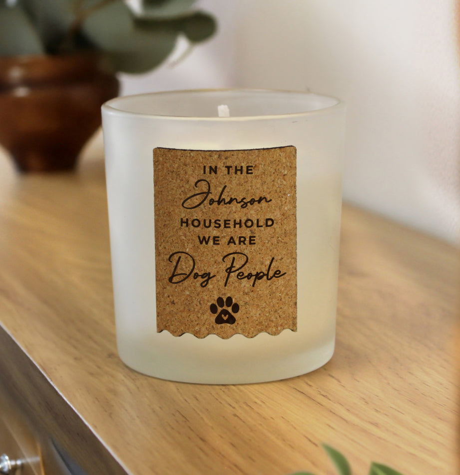 Personalised Paw Print Cork Label Candle Jar