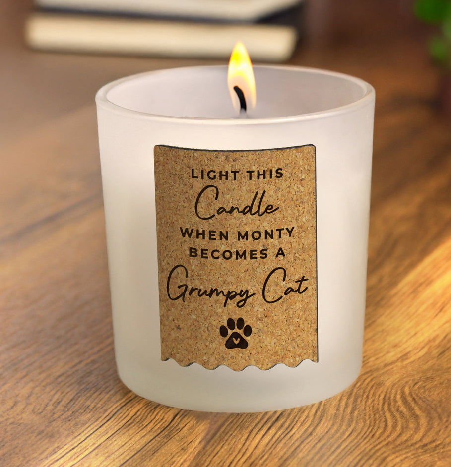 Personalised Paw Print Cork Label Candle Jar