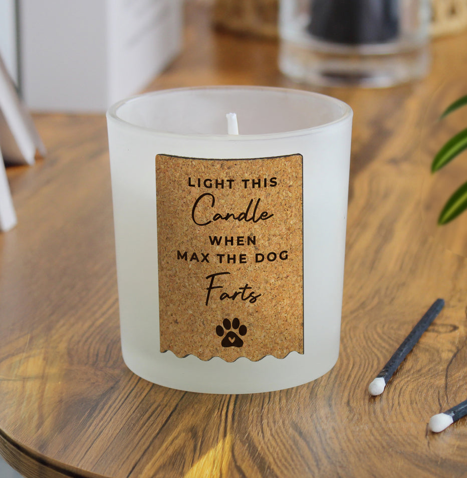 Personalised Paw Print Cork Label Candle Jar