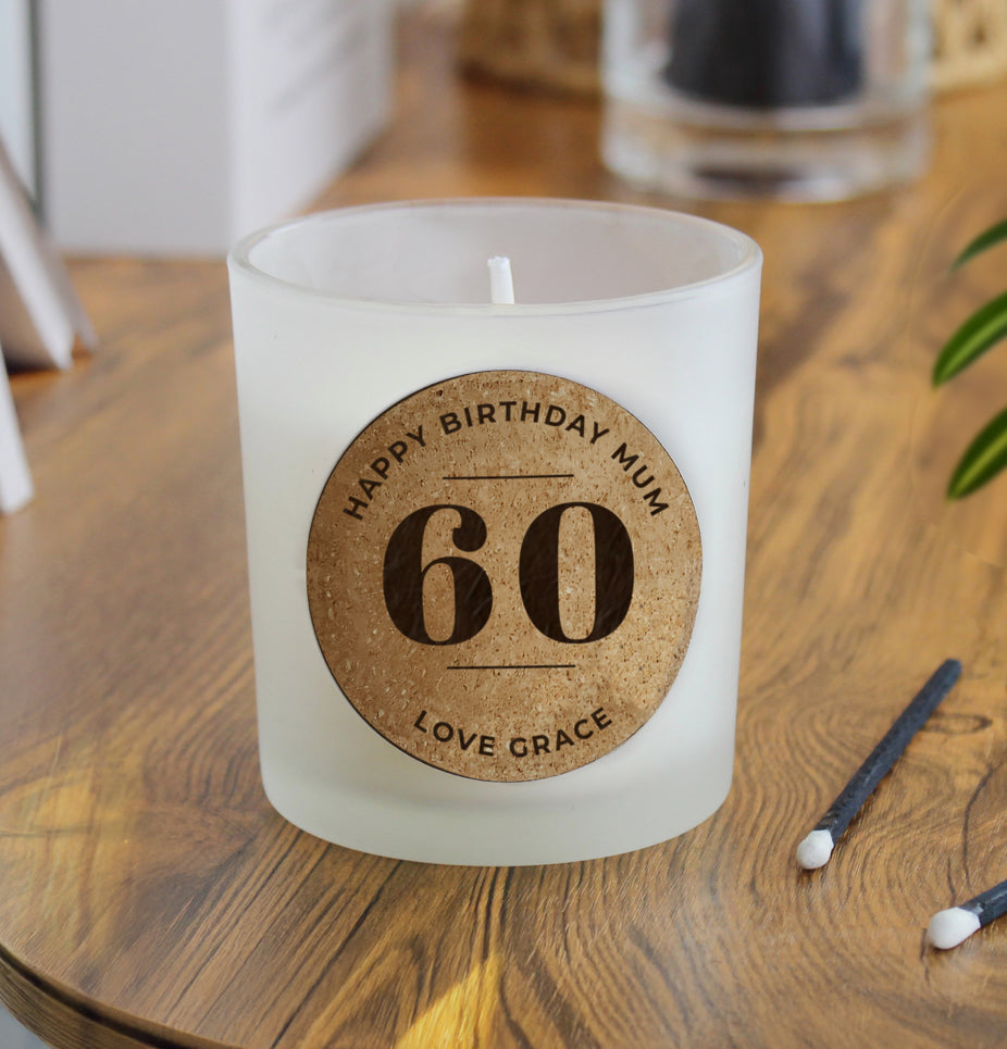Personalised Birthday Cork Label Candle Jar