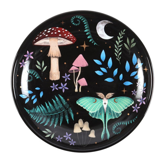 Round Dark Forest Print Trinket Dish