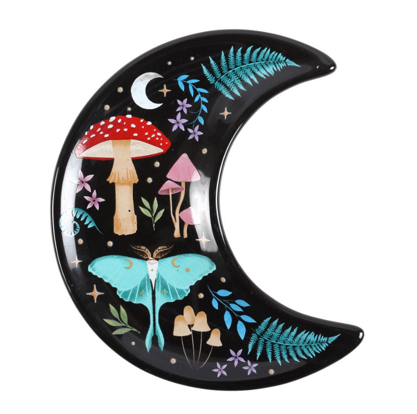Crescent Moon Dark Forest Print Trinket Dish