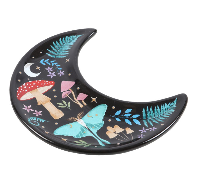 Crescent Moon Dark Forest Print Trinket Dish