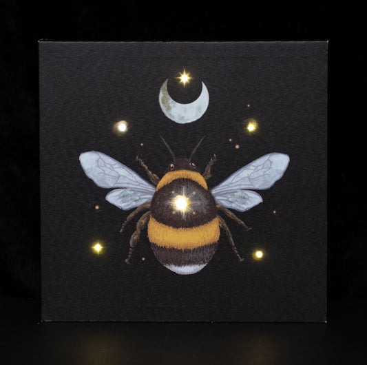 Forest Bee Light Up Canvas Plaque