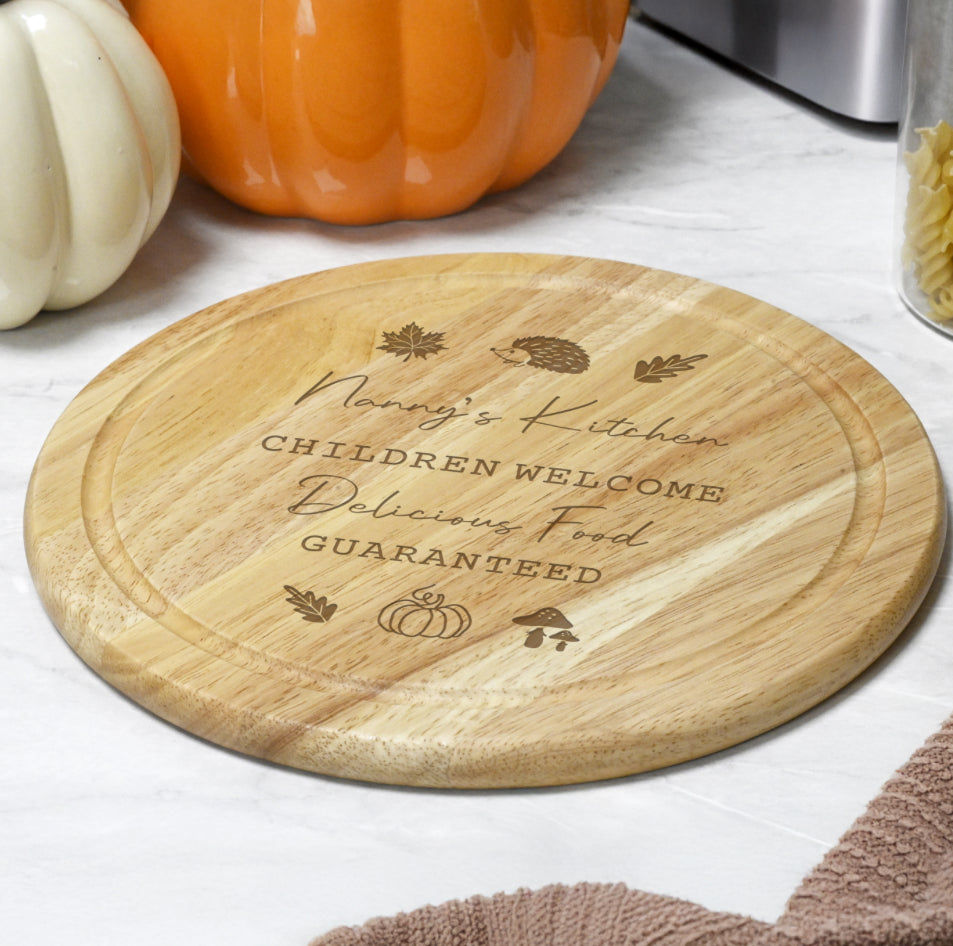Personalised Autumn Wooden Chopping Board
