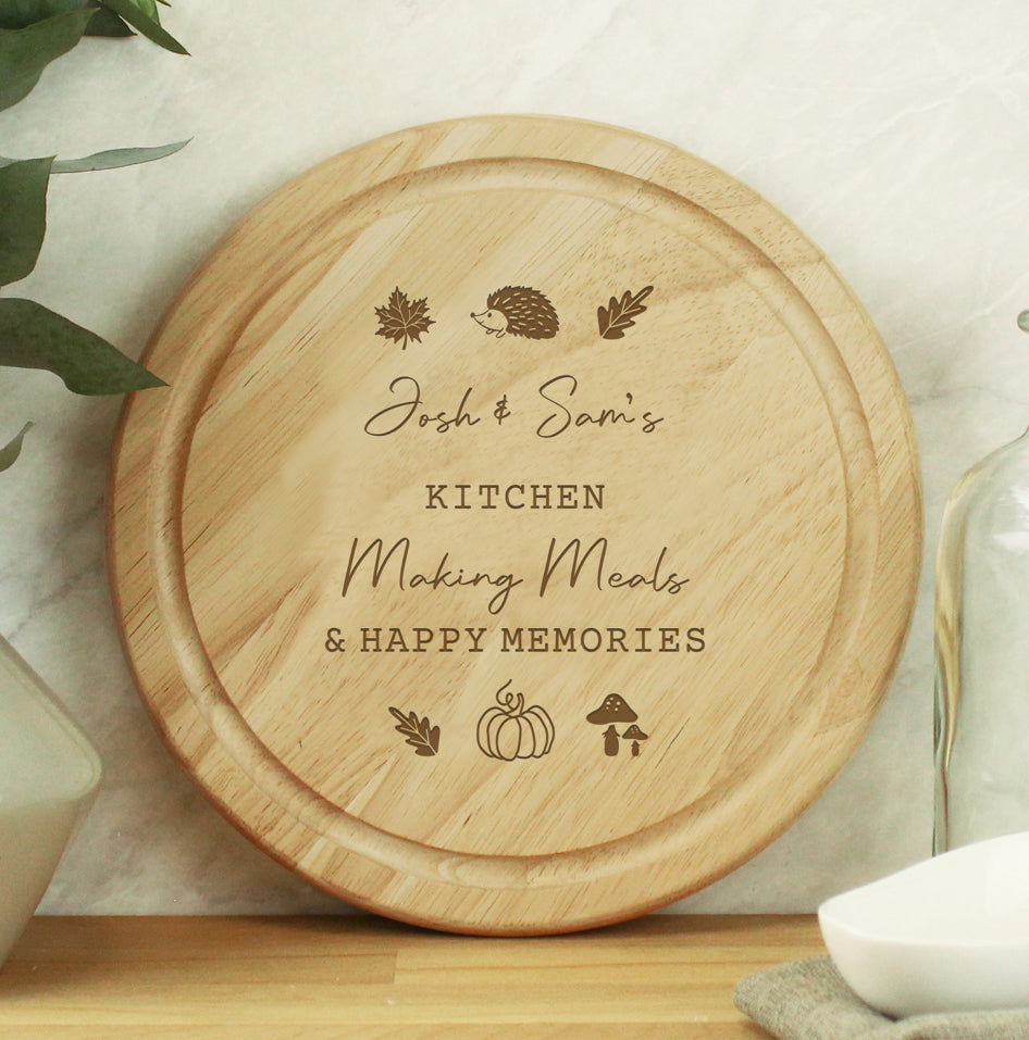 Personalised Autumn Wooden Chopping Board