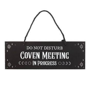 Coven Meeting in Progress Hanging Sign