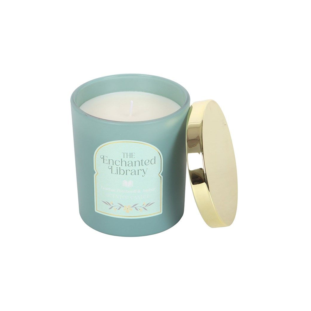The Enchanted Library Leather, Patchouli & Amber Candle