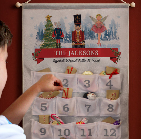 Personalised Nutcracker Advent Calendar In Silver Grey
