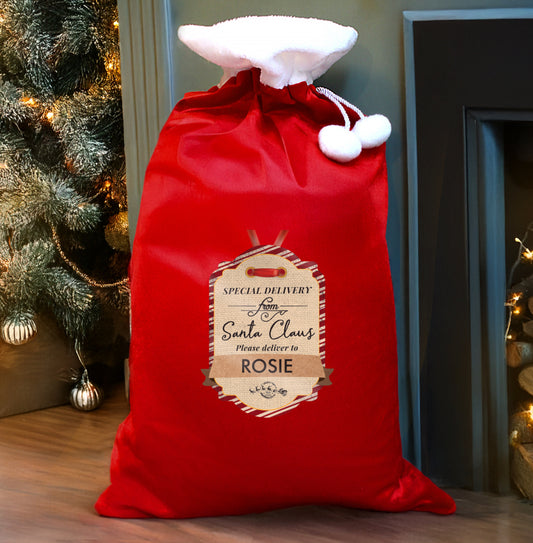 Personalised Me to You Reindeer Luxury Pom Pom Red Sack