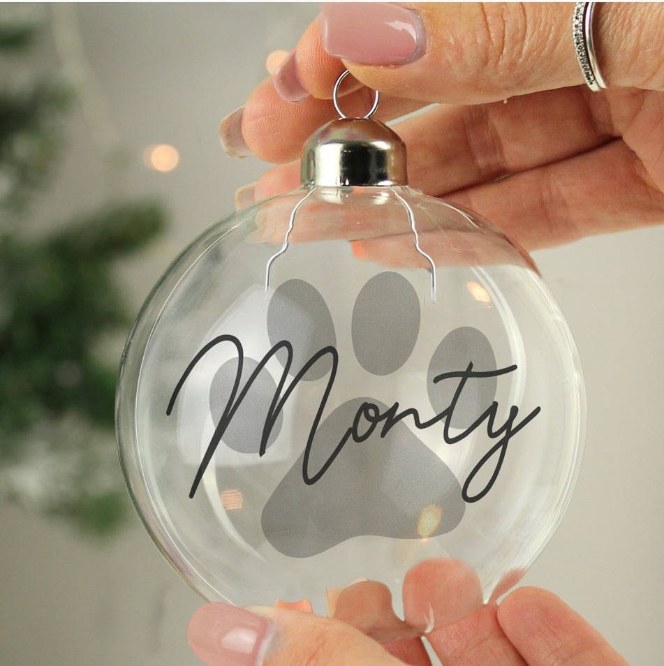 Personalised Pet Glass Bauble