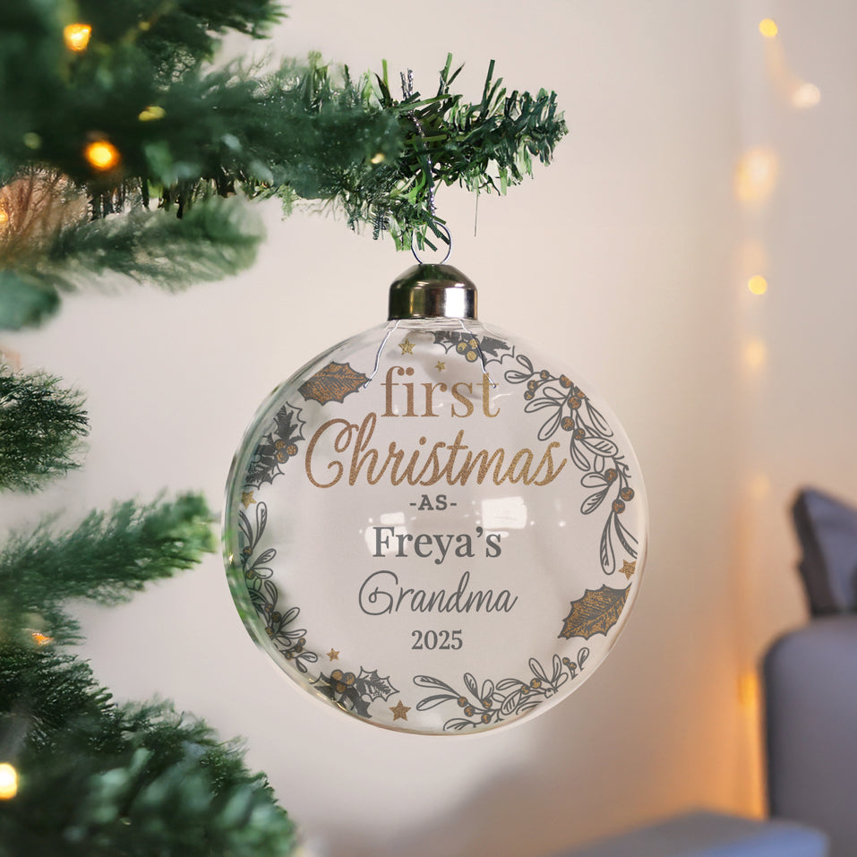 Personalised First Christmas As... Glass Bauble