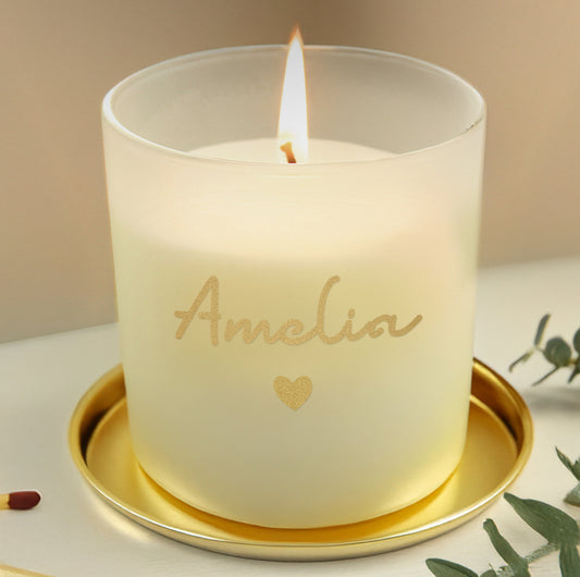Personalised Gold Name Scented Jar Candle