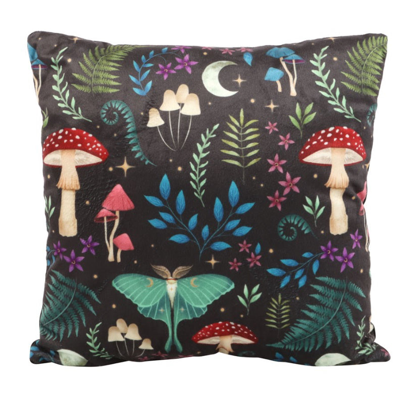 35cm Square Dark Forest Print Cushion