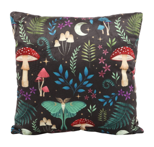 35cm Square Dark Forest Print Cushion