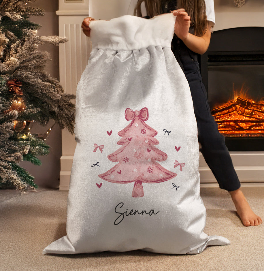 Personalised Pink Christmas Tree Sack