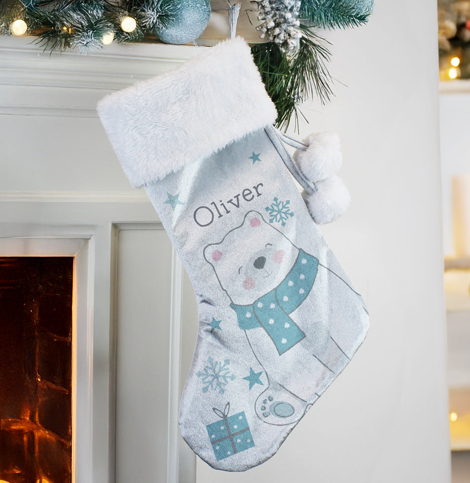 Personalised Polar Bear Christmas Stocking