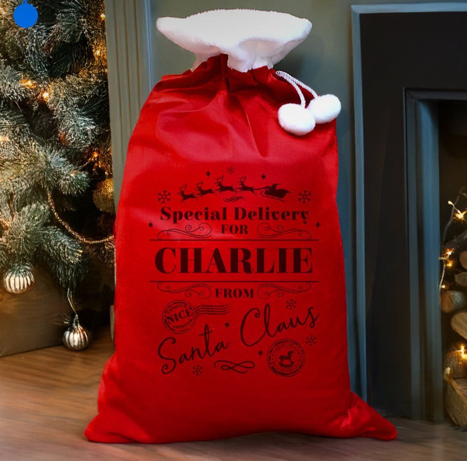 Personalised Special Delivery Red Sack