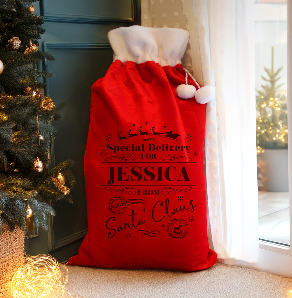 Personalised Special Delivery Red Sack