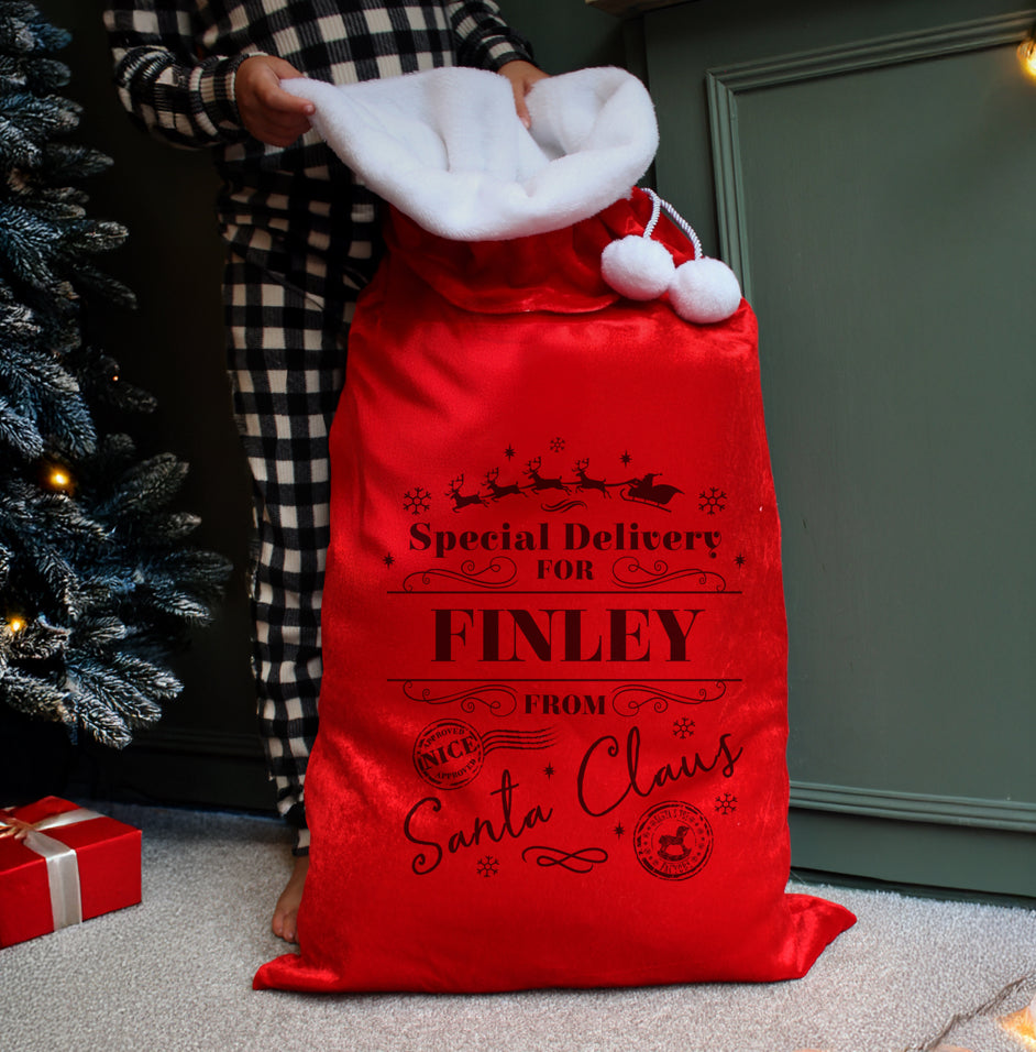 Personalised Special Delivery Red Sack
