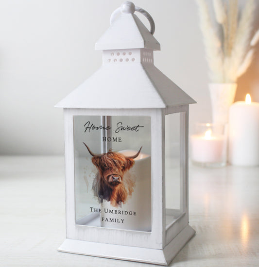 Personalised Highland Cow LED Lantern