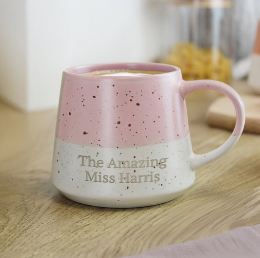 Personalised Pink Speckled Ceramic Mug
