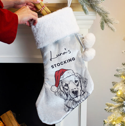 Personalised Dog Breed Christmas Stocking