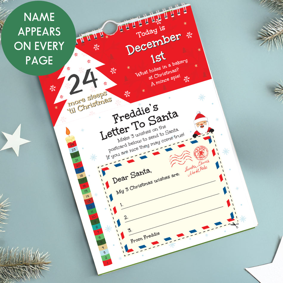 Personalised 24 Sleeps Christmas Activity Advent Calendar
