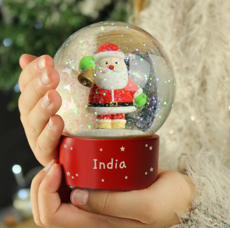 Personalised Name Only Santa Snow Globe