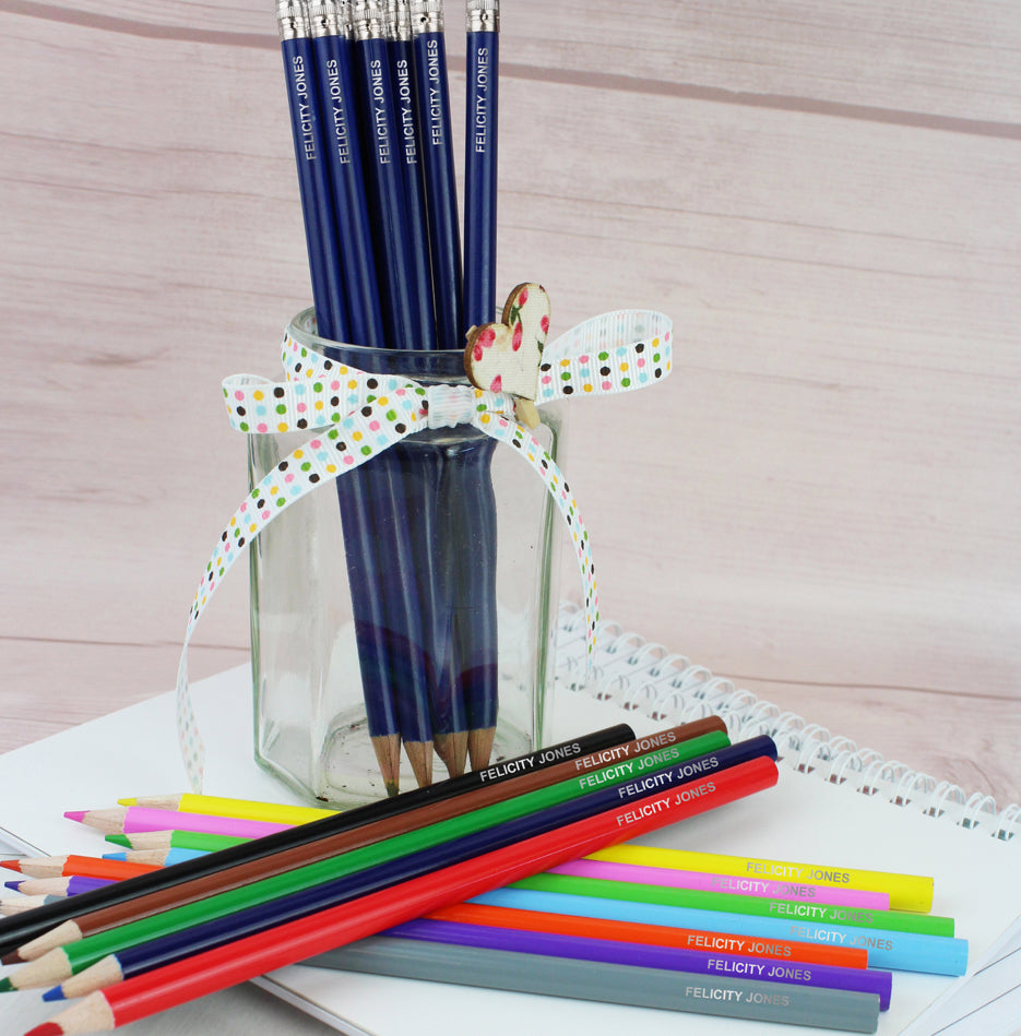 Personalised Pack of 20 HB Pencils & Colouring Pencils