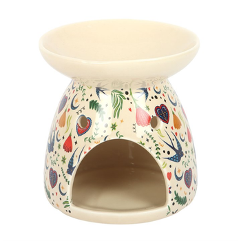 Cream Midnight Bloom Print Oil Burner