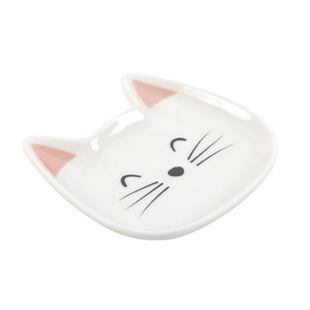 White Cat Face Trinket Dish