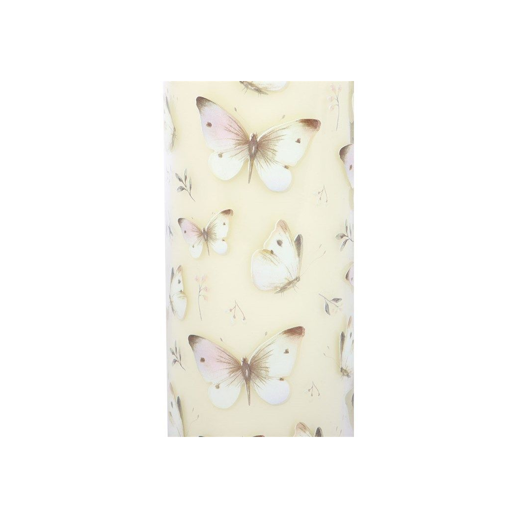 White Butterfly Print Vanilla Tube Candle