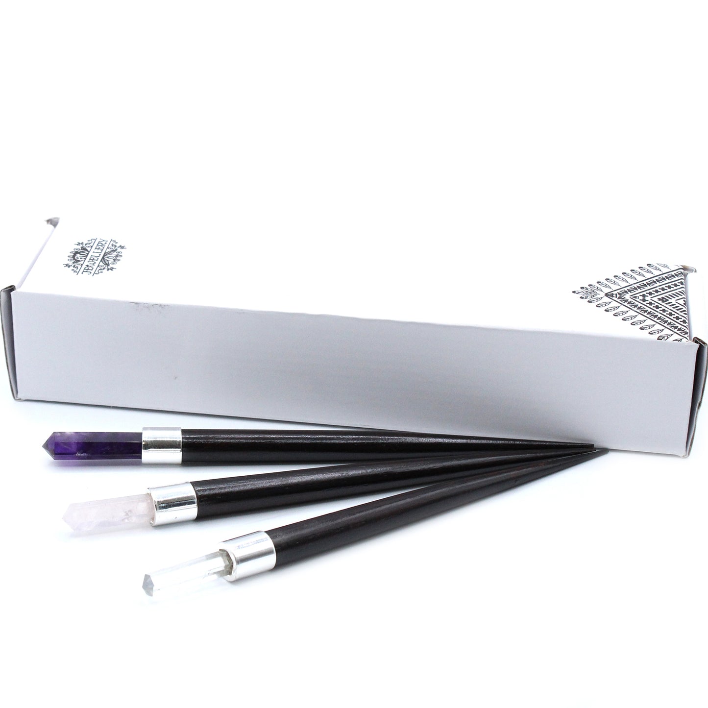 Simple Pointed Healing Wand - Rose, Rock, Amethyst (set of 3)