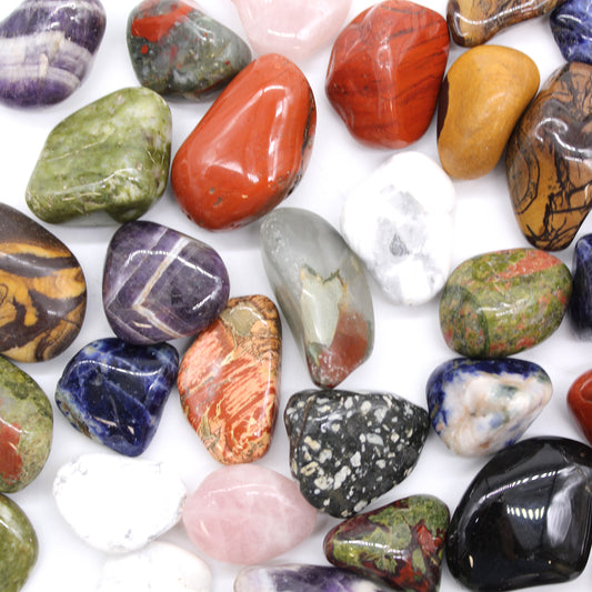 12x Medium African Tumble Stones - Jasper Nguni