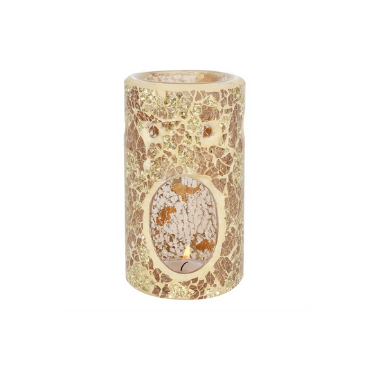 Gold Pillar Crackle Glass Oil Burner