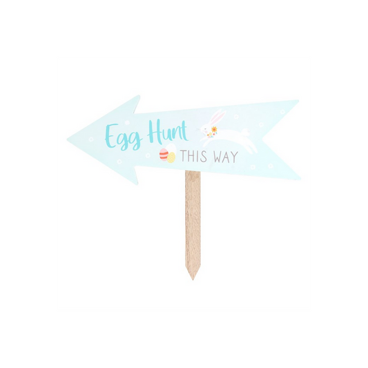 Egg Hunt This Way Sign Stake