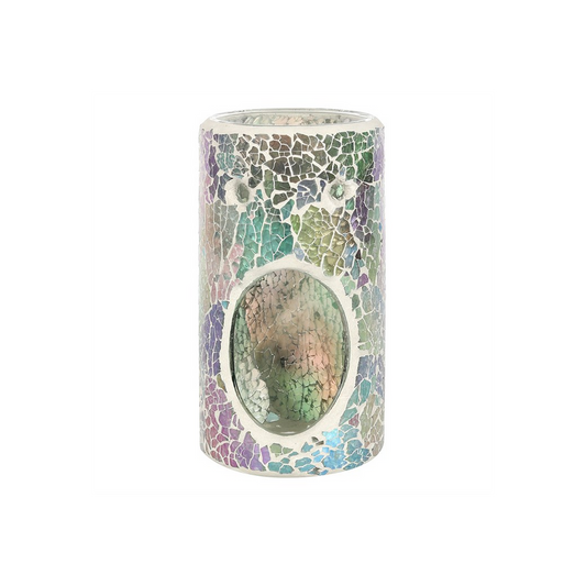 Pillar Light Blue Iridescent Crackle Oil Burner
