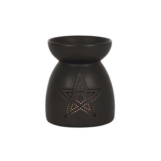 Black Pentagram Cut Out Oil Burner