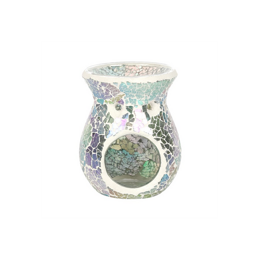 Small Light Blue Iridescent Crackle Oil Burner