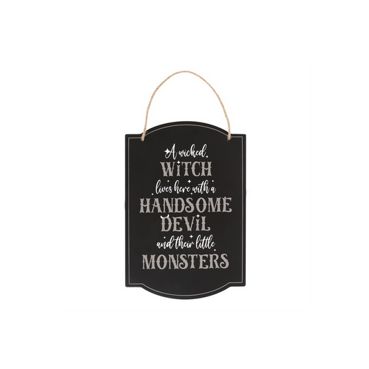 Wicked Witch Family Hanging Sign