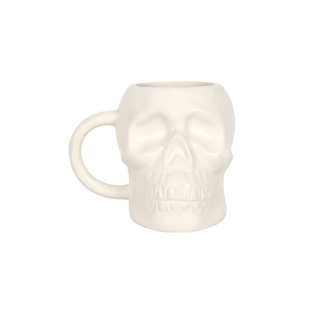 Matte White Skull Mug
