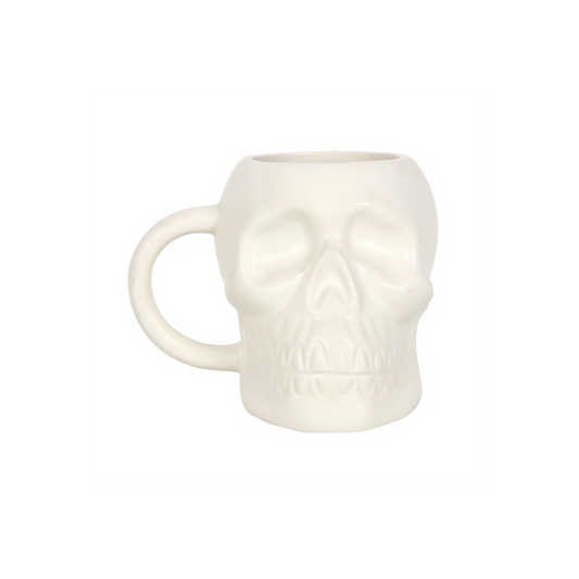 Matte White Skull Mug