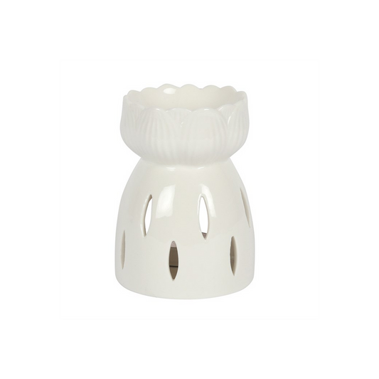 White Gloss Lotus Flower Oil Burner