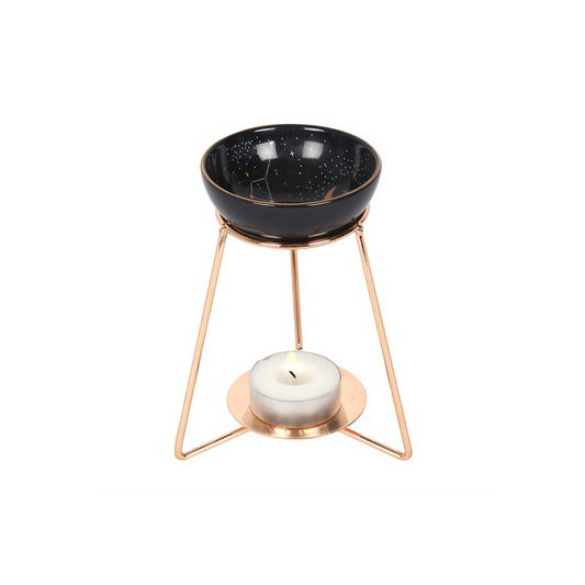 Purple Star Sign Oil Burner on Metal Base