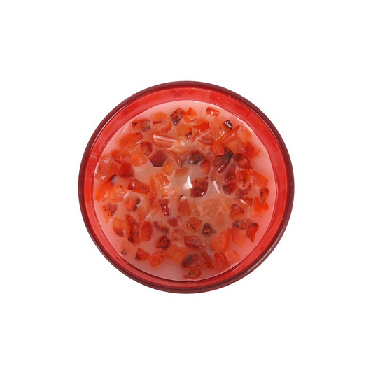 Root Chakra Strawberry Crystal Chip Candle