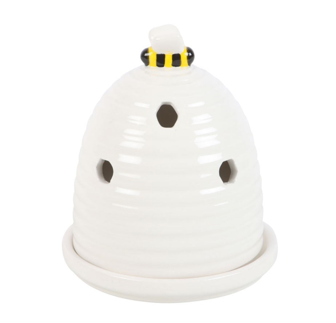 White Beehive Incense Cone Holder